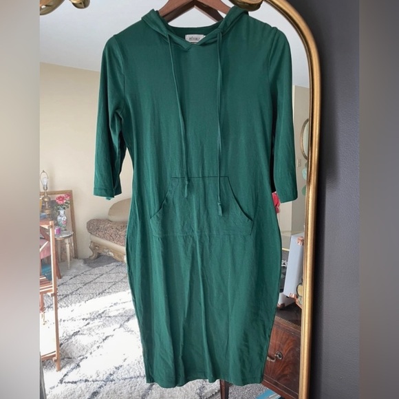Tops - Missky Green Hoodie Pullover Shirt Dress